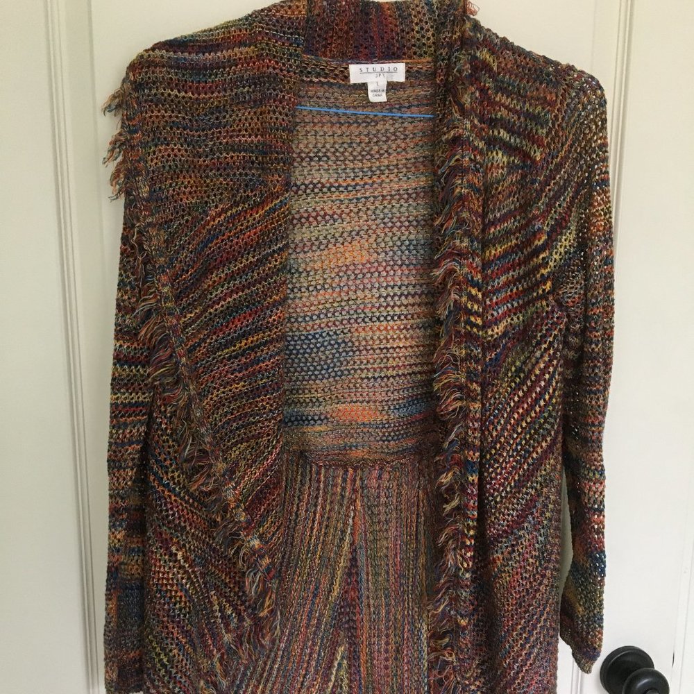 Rainbow loose stitch cardigan large